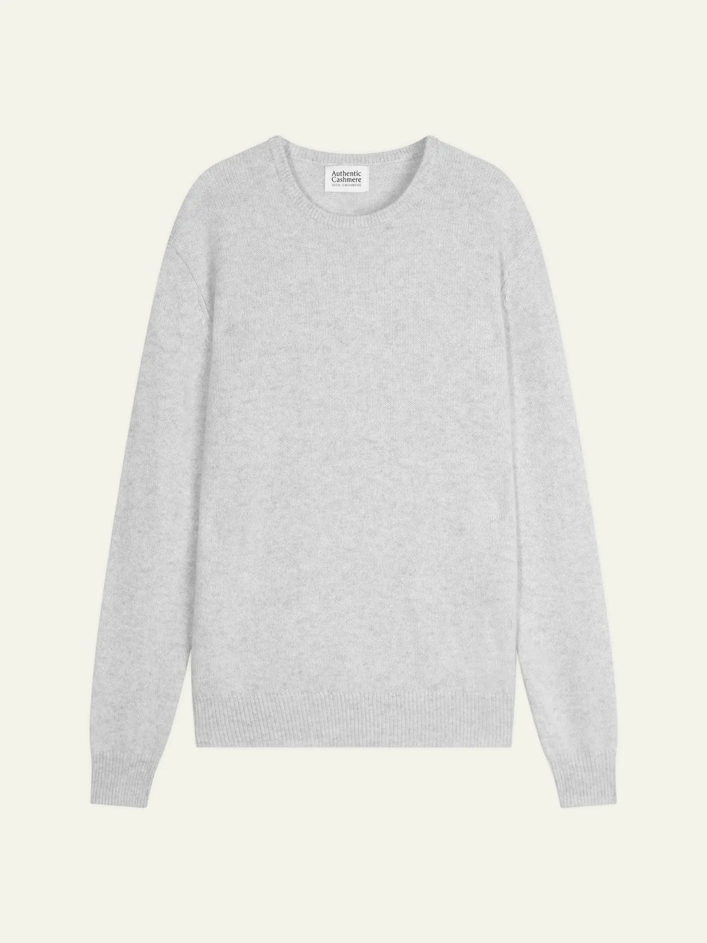 VICTO pull col rond 4 fils gris perle chiné