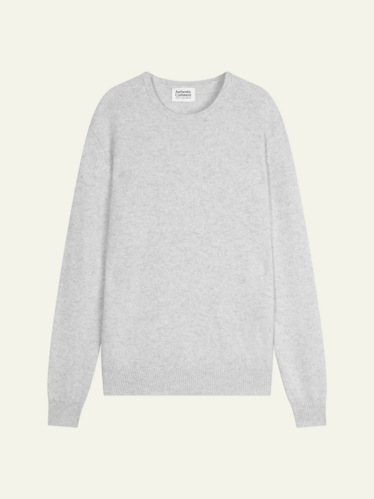 VICTO pull col rond 4 fils gris perle chiné