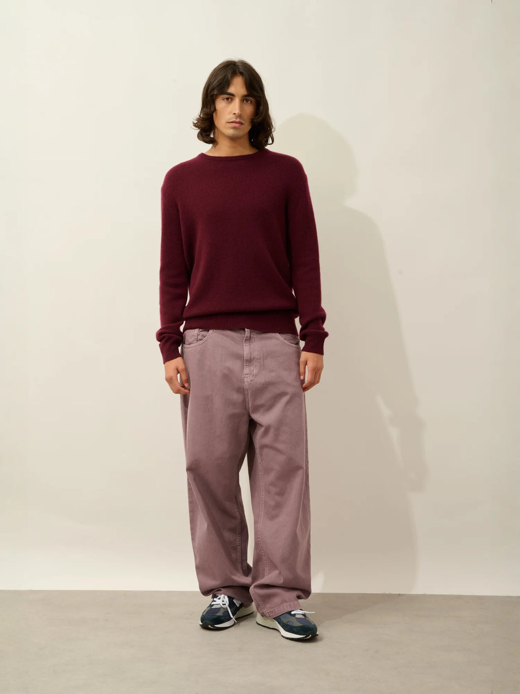 VICTO pullover rundhalsausschnitt 4-fädig brombeere