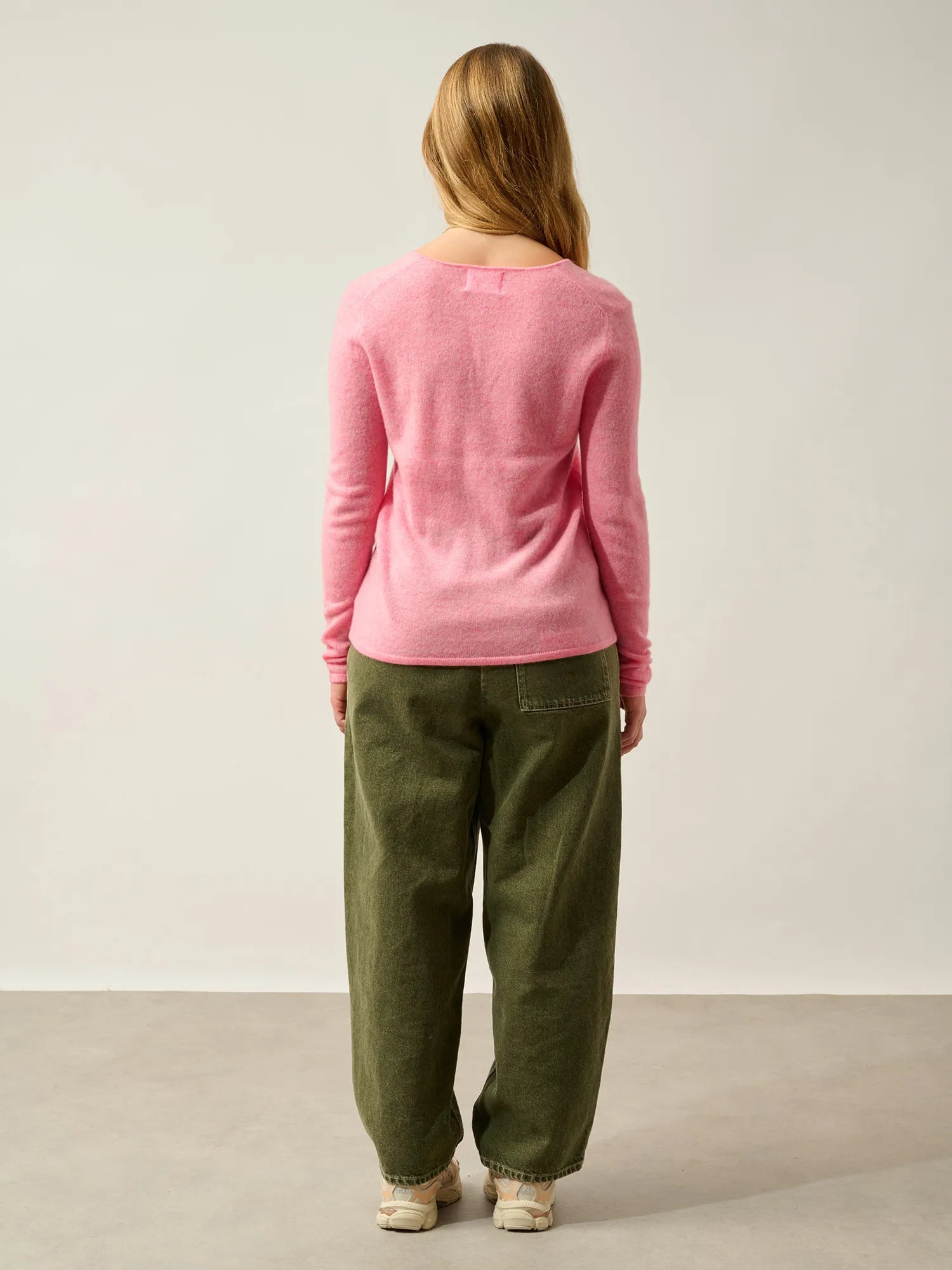 GALISE Pullover V-Ausschnitt Rosa meliert