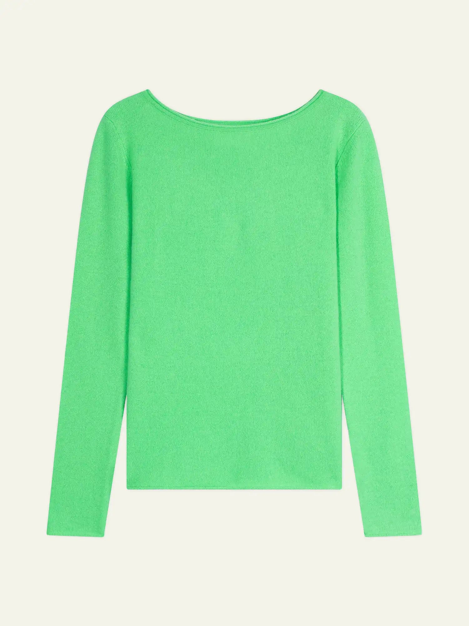 CRIOU Pullover U-Boot-Ausschnitt Neongrün