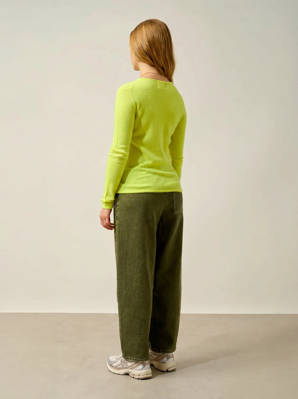 EPÉNA pull col rond jaune fluo