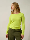 EPÉNA pull col rond jaune fluo