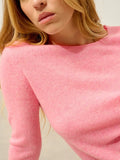 EPÉNA Pullover Rundhalsausschnitt Rosa meliert
