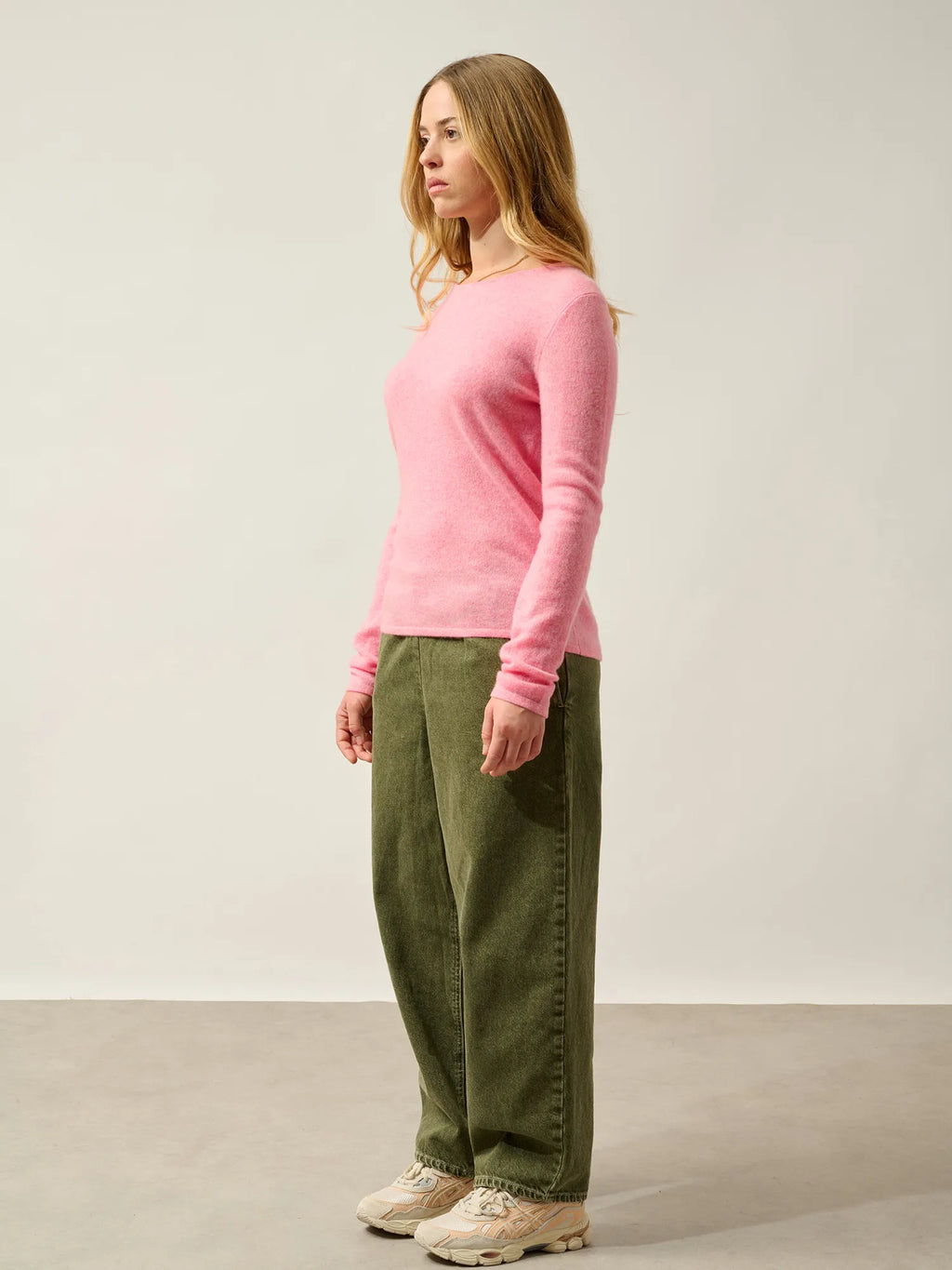 EPÉNA Pullover Rundhalsausschnitt Rosa meliert