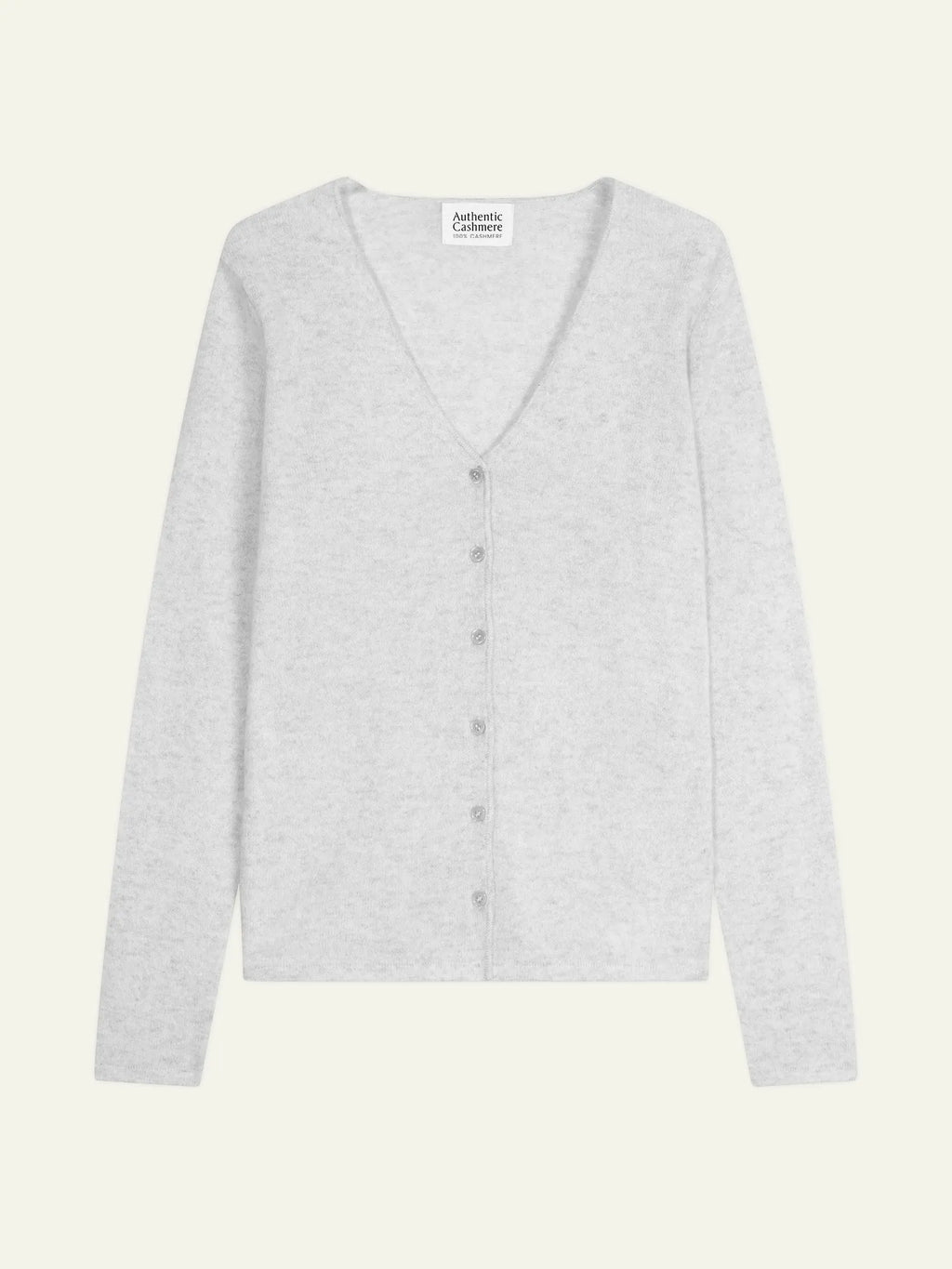 CHALAIS cardigan col V gris perle chiné