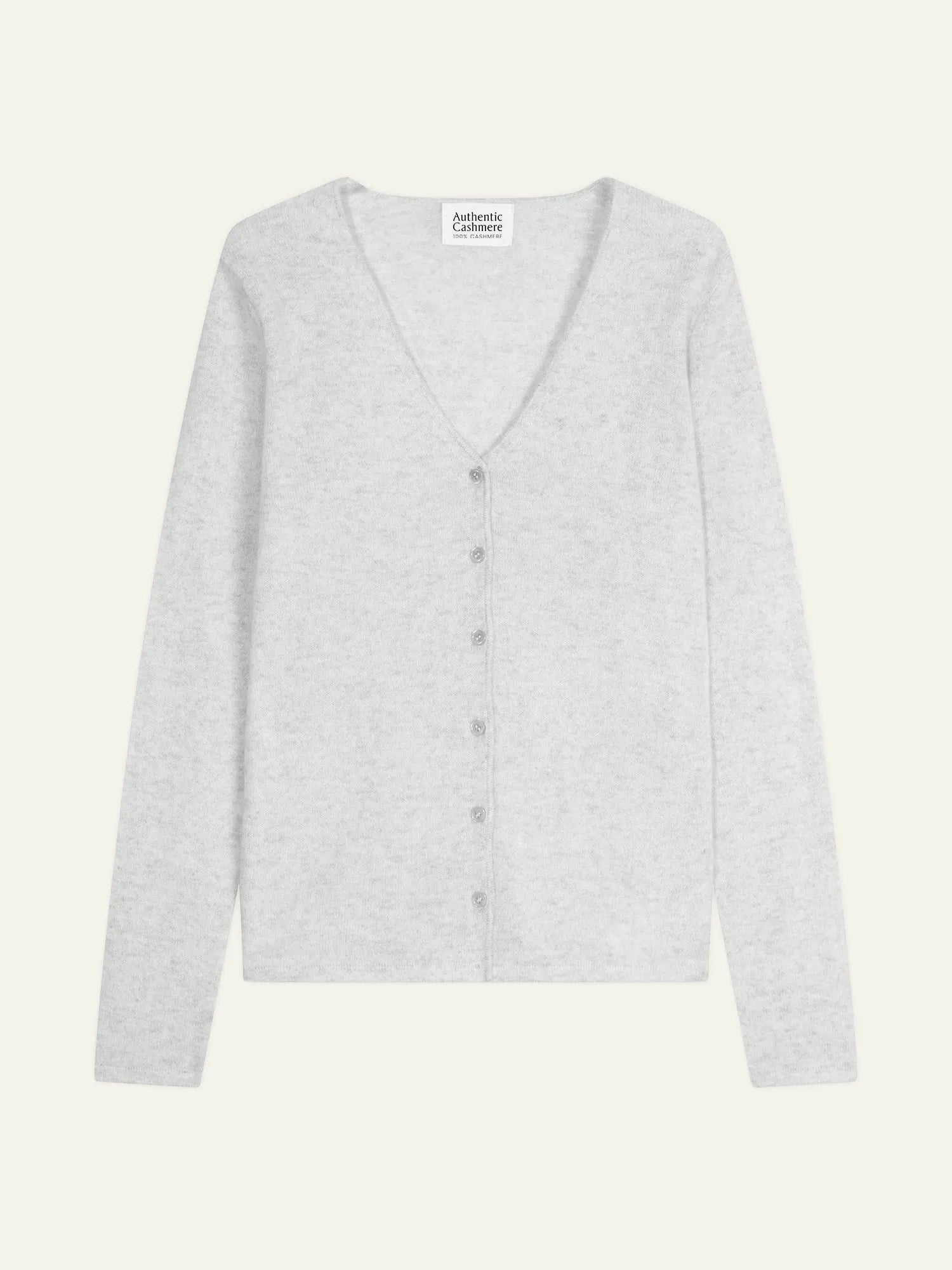 CHALAIS cardigan col V gris perle chiné