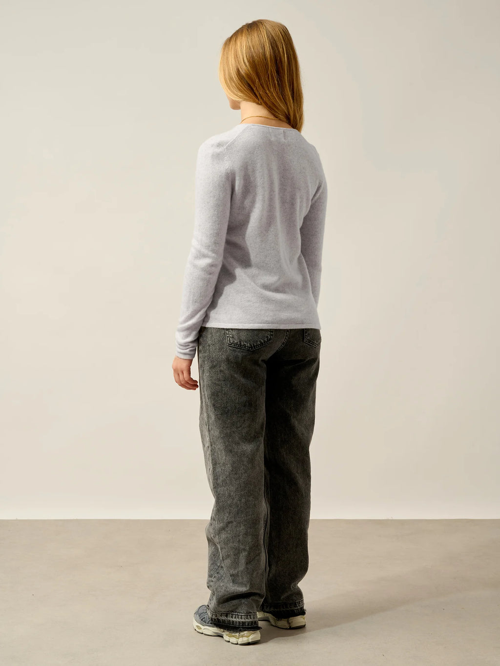 CHALAIS cardigan col V gris perle chiné