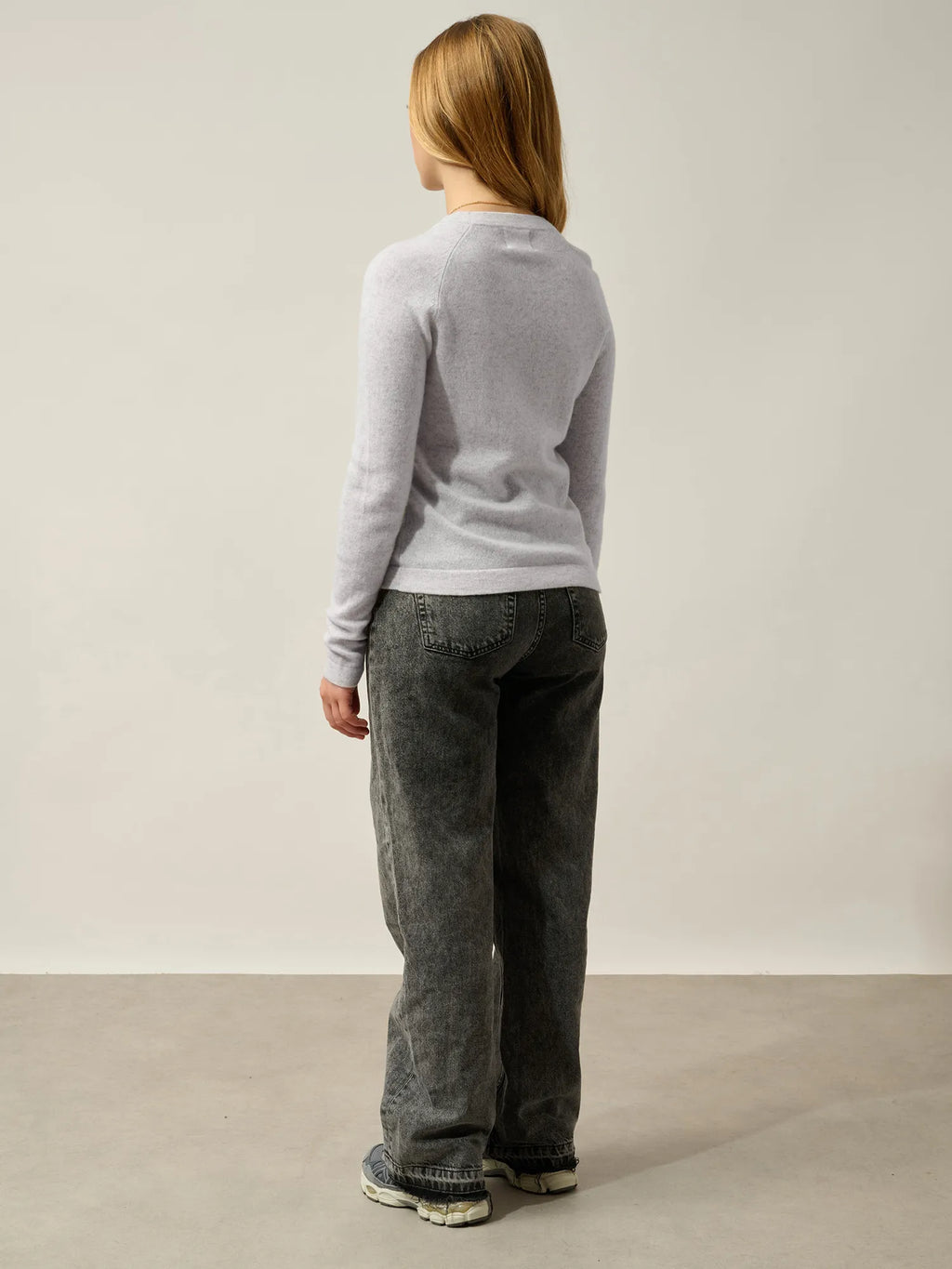 ECRIN Pullover Rundhalsausschnitt Perlgrau meliert
