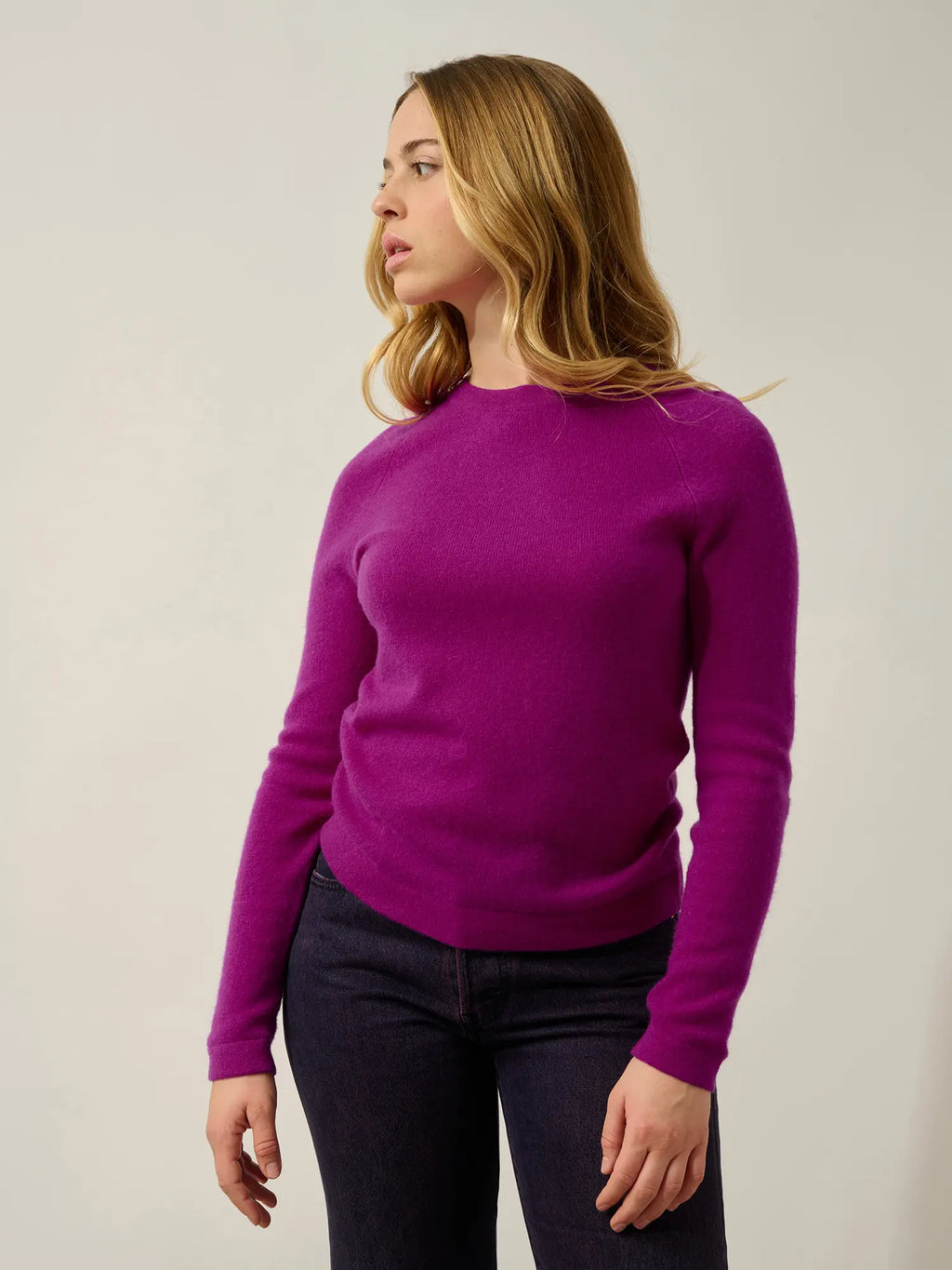 ECRIN Pullover Rundhalsausschnitt Magenta