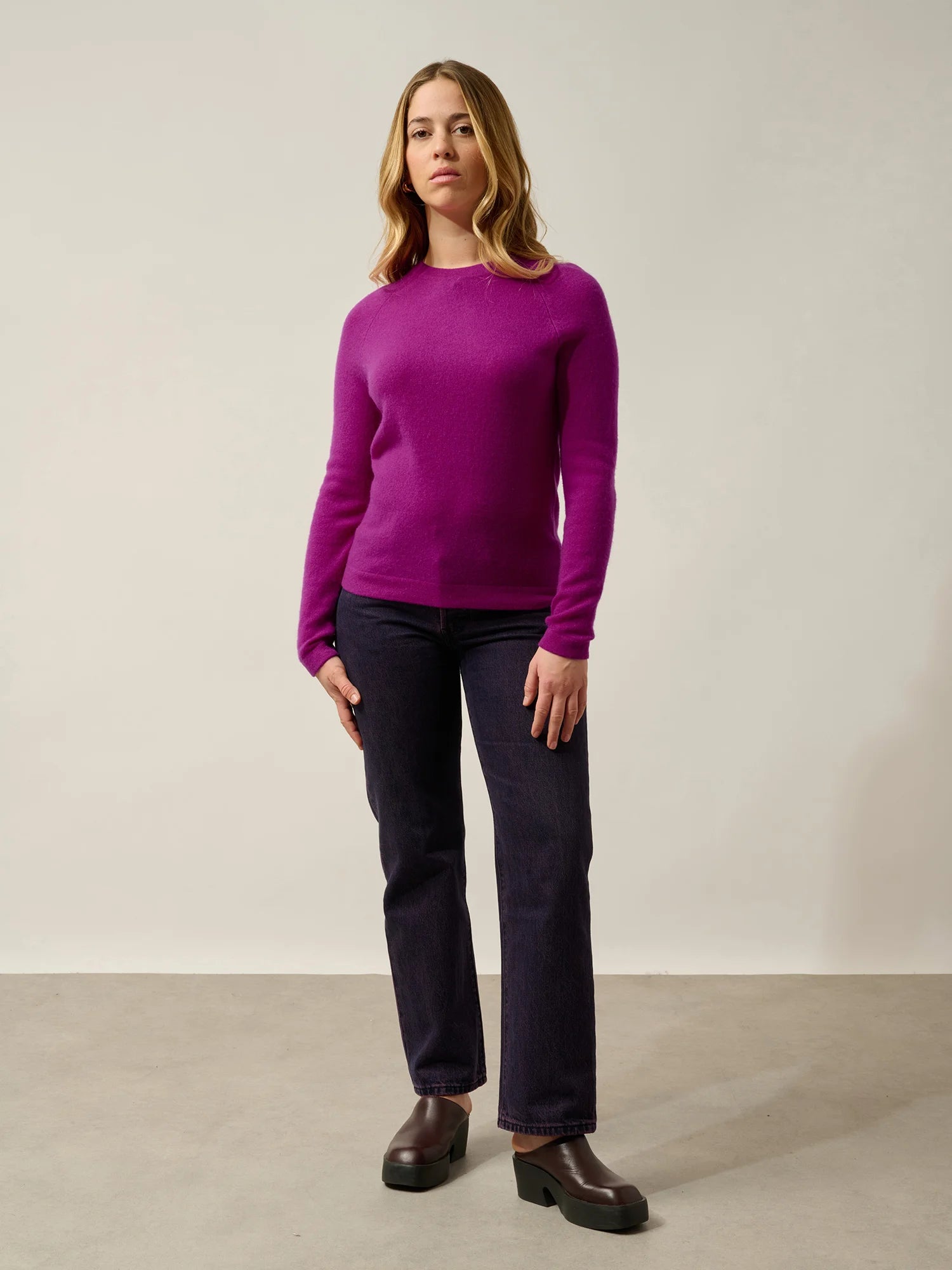 ECRIN Pullover Rundhalsausschnitt Magenta