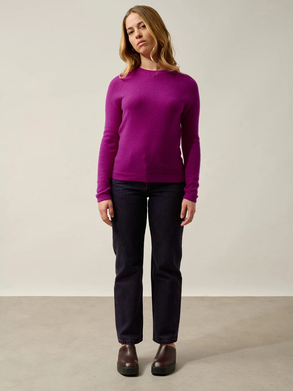 ECRIN Pullover Rundhalsausschnitt Magenta