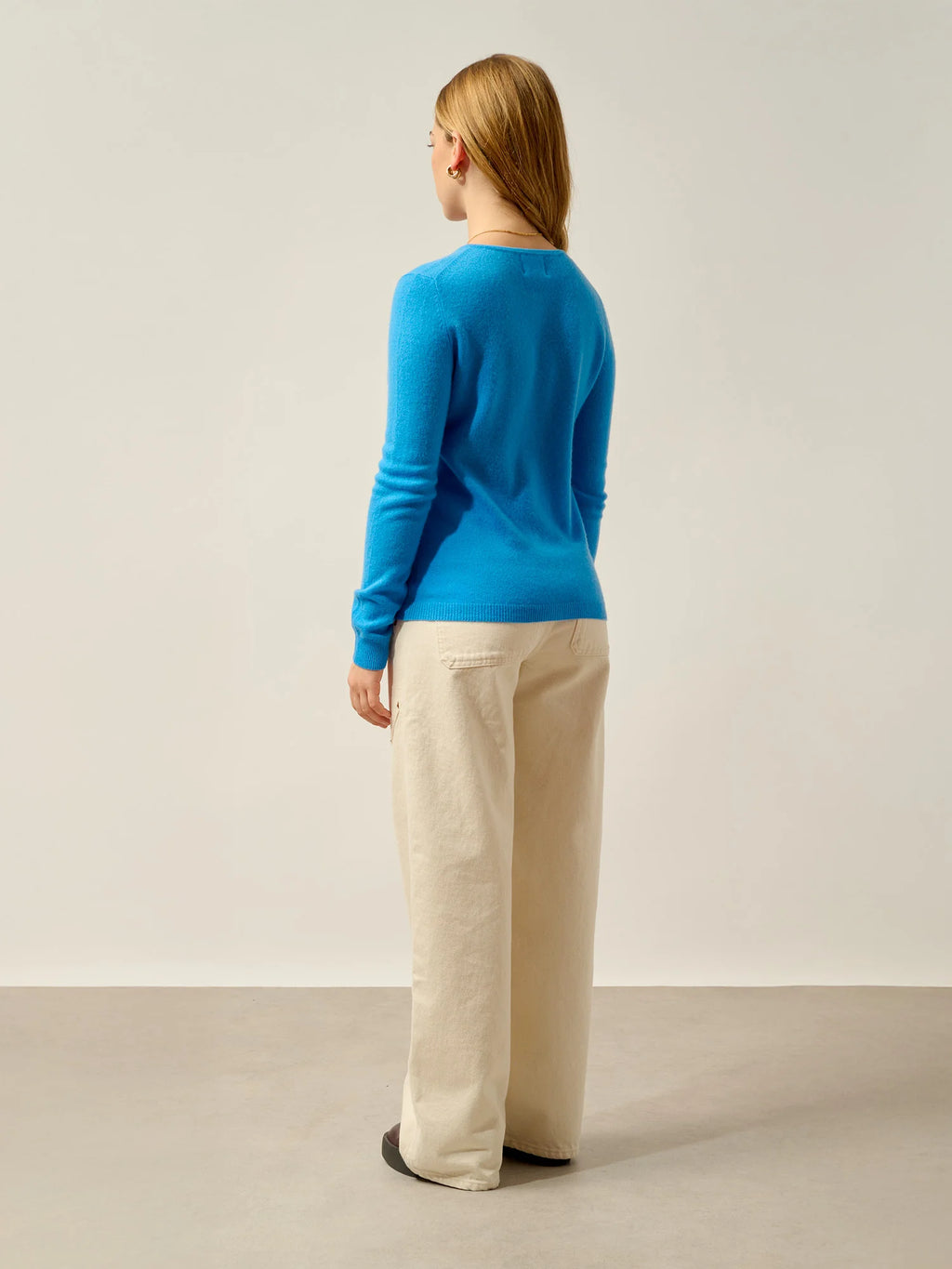 CARON Cardigan Crew Neck Cornflower