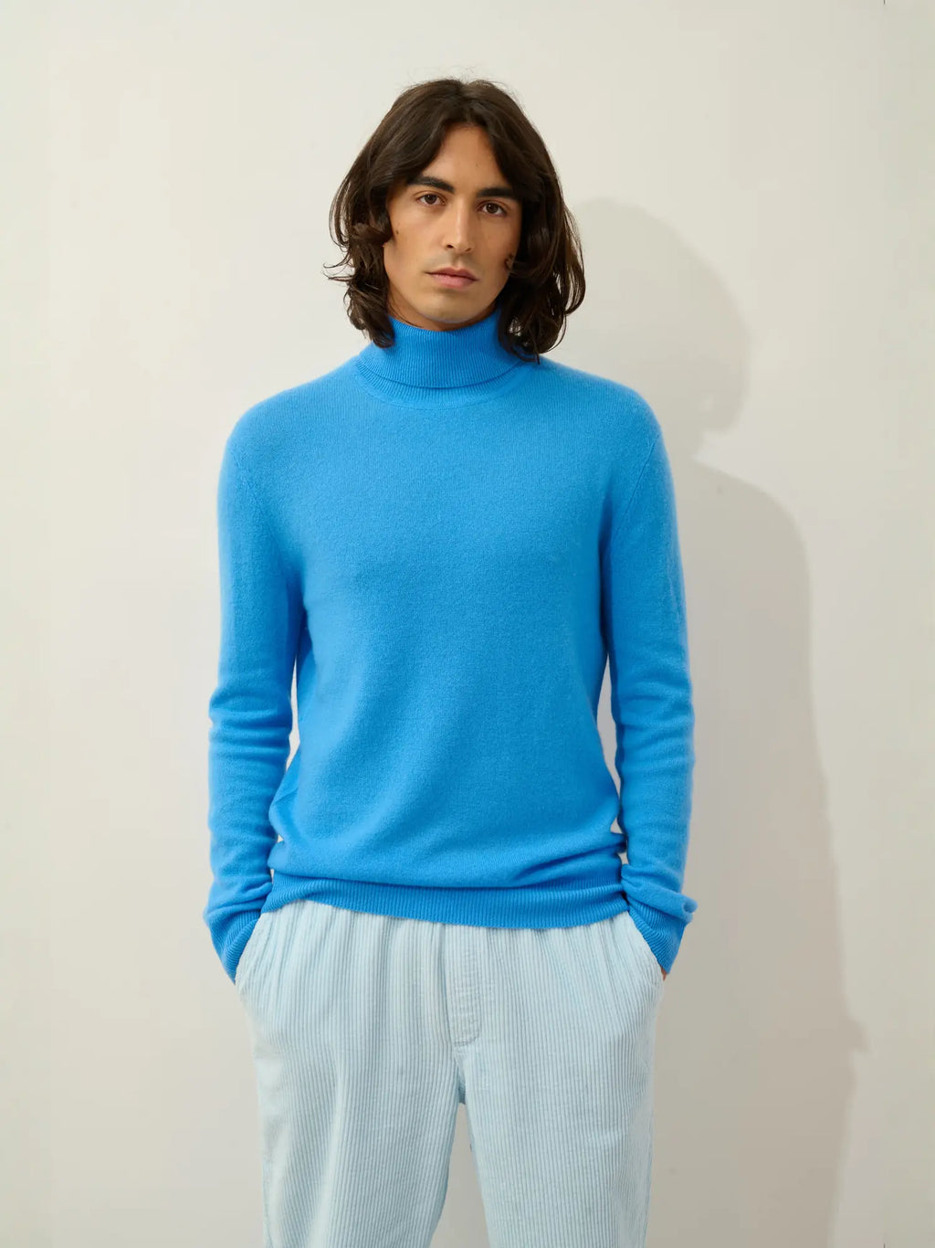 BANGE Pullover Rollkragen Kornblumenblau