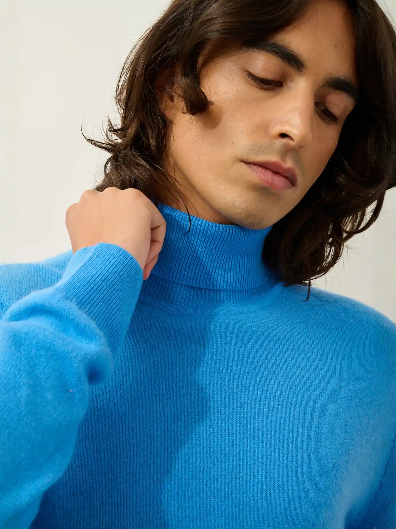 BANGE Pullover Rollkragen Kornblumenblau