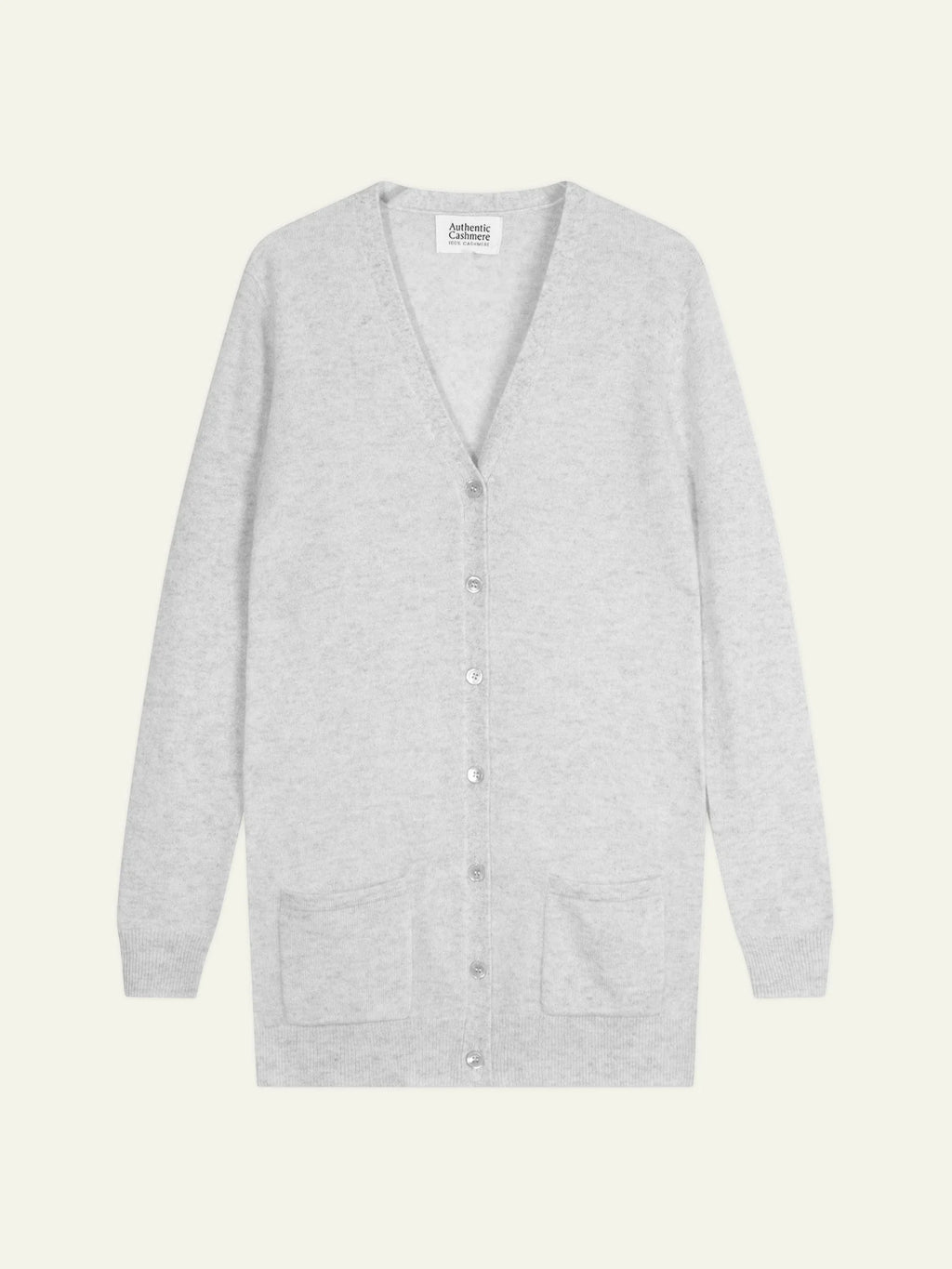 CIMET Strickjacke V-Ausschnitt Perlgrau meliert