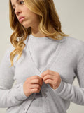 CIMET Strickjacke V-Ausschnitt Perlgrau meliert