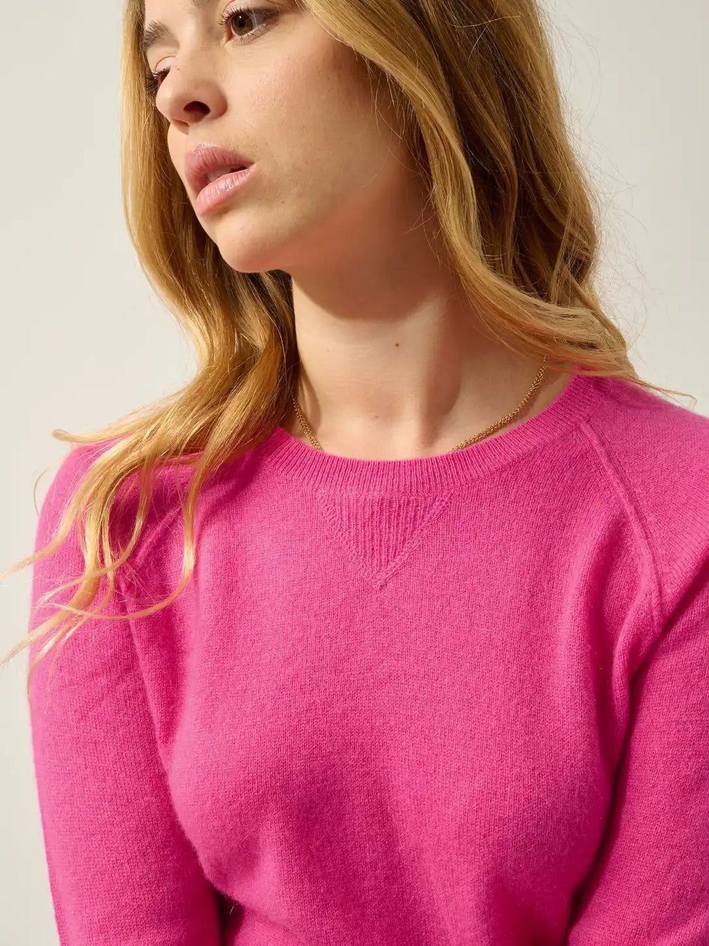 ETRET Pullover Rundhalsausschnitt Flamingorosa