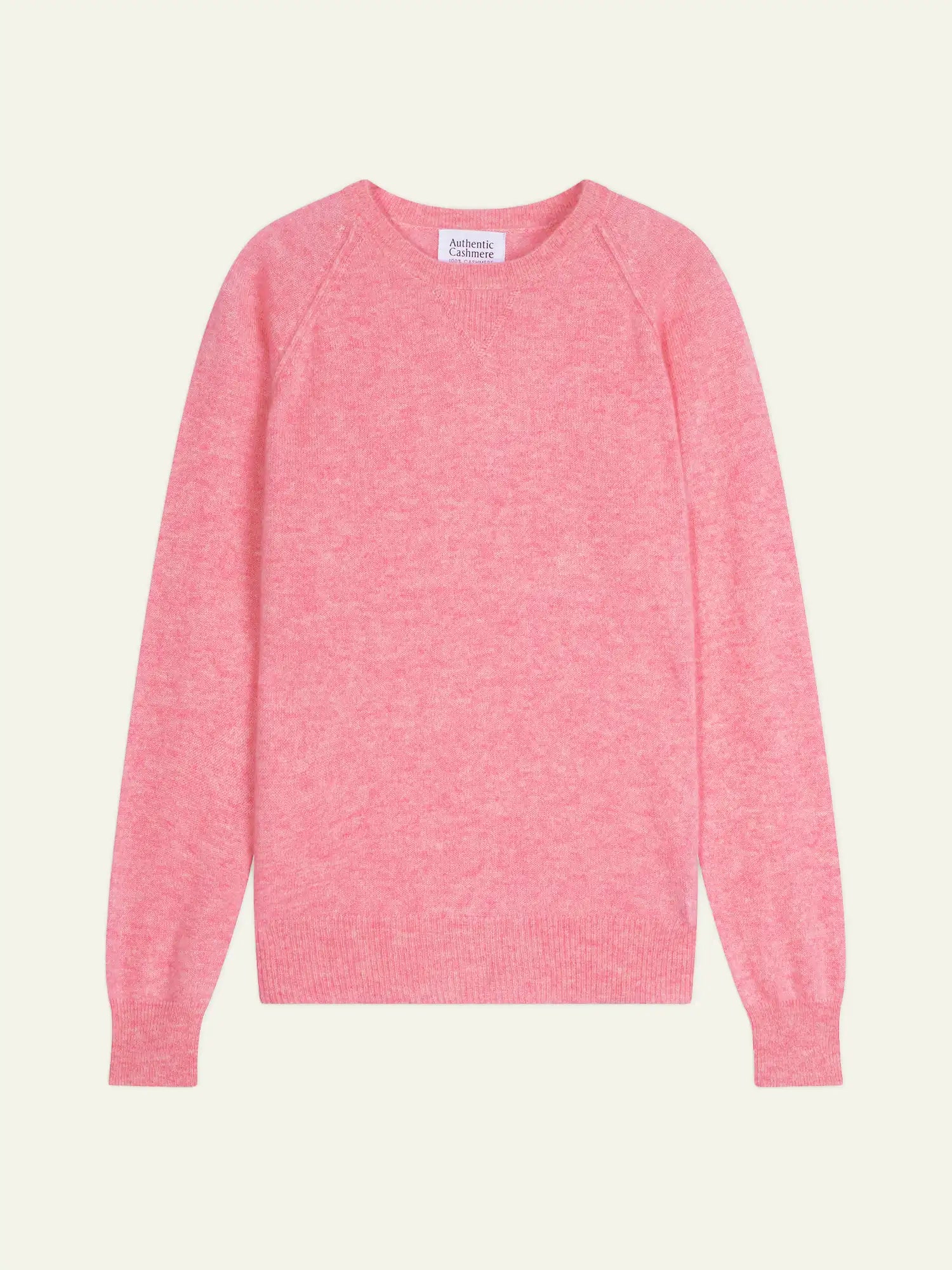 ETRET Pullover Rundhalsausschnitt Rosa meliert