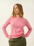 ETRET Pullover Rundhalsausschnitt Rosa meliert