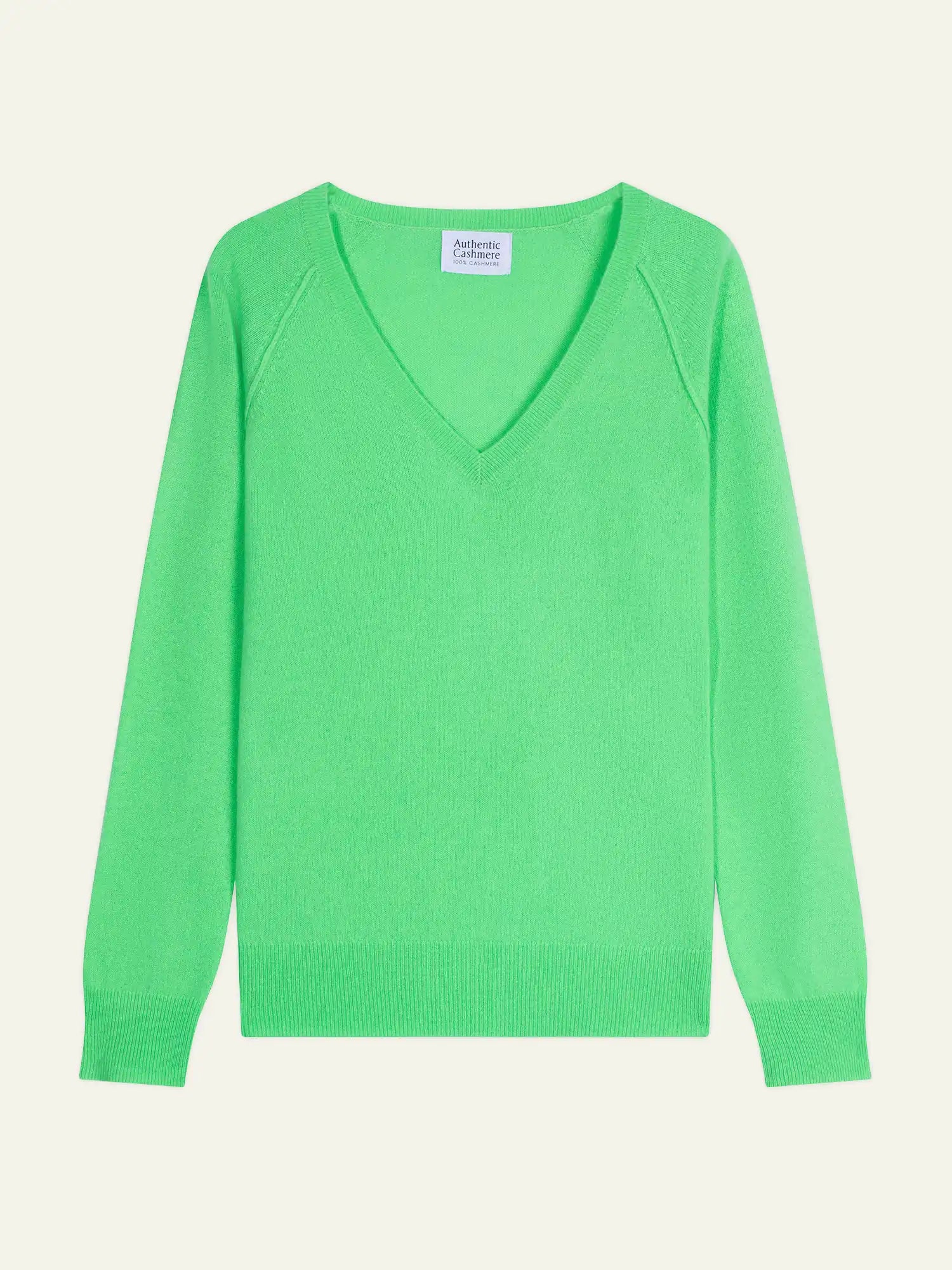 GIUSALET pull col V vert fluo