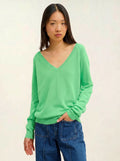 GIUSALET pull col V vert fluo