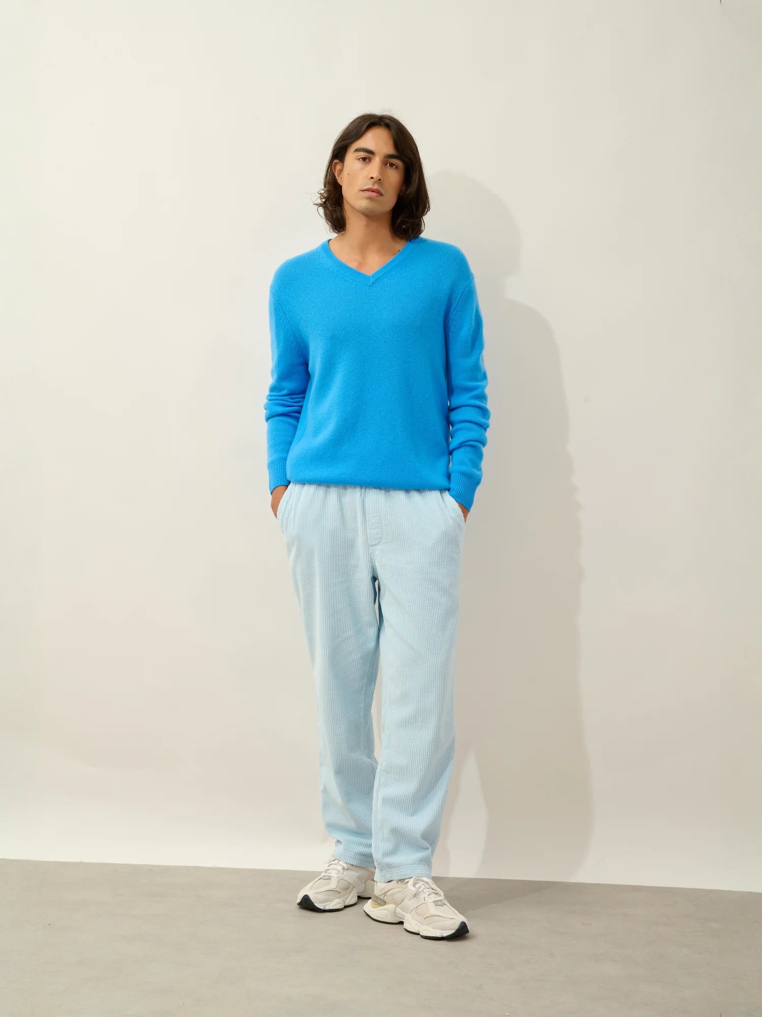 VICTOR pullover v-ausschnitt 4-fädig blau céleste