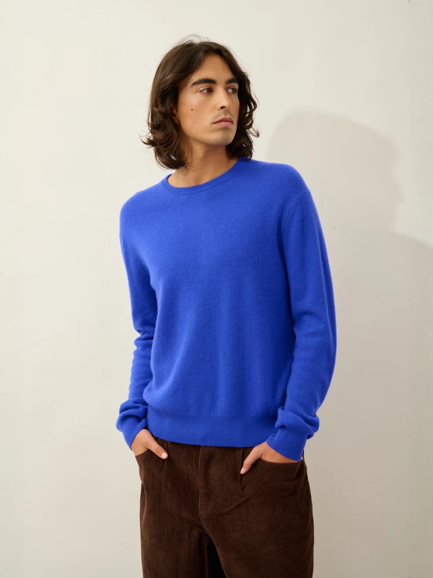AIGLIÈRE pull col rond bleu klein