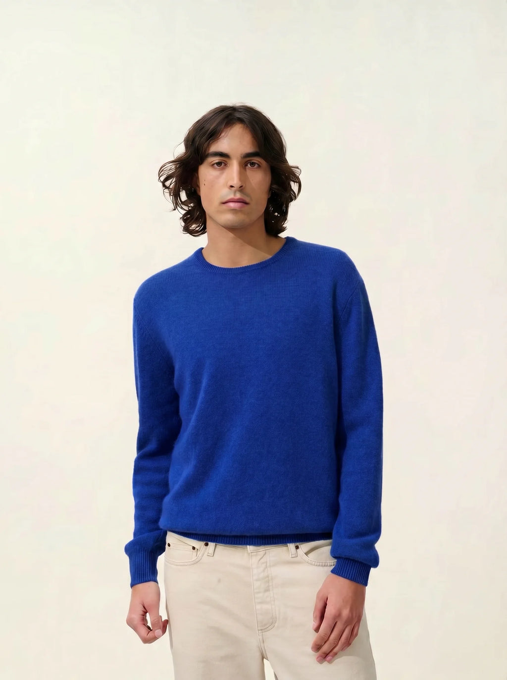 VICTO pullover rundhalsausschnitt 4-fädig blau klein