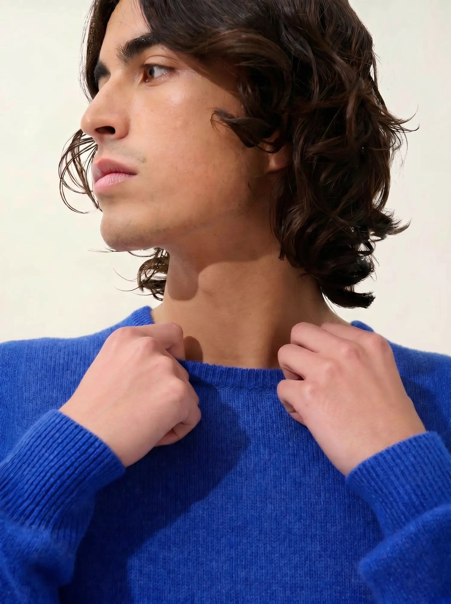 VICTO pullover rundhalsausschnitt 4-fädig blau klein
