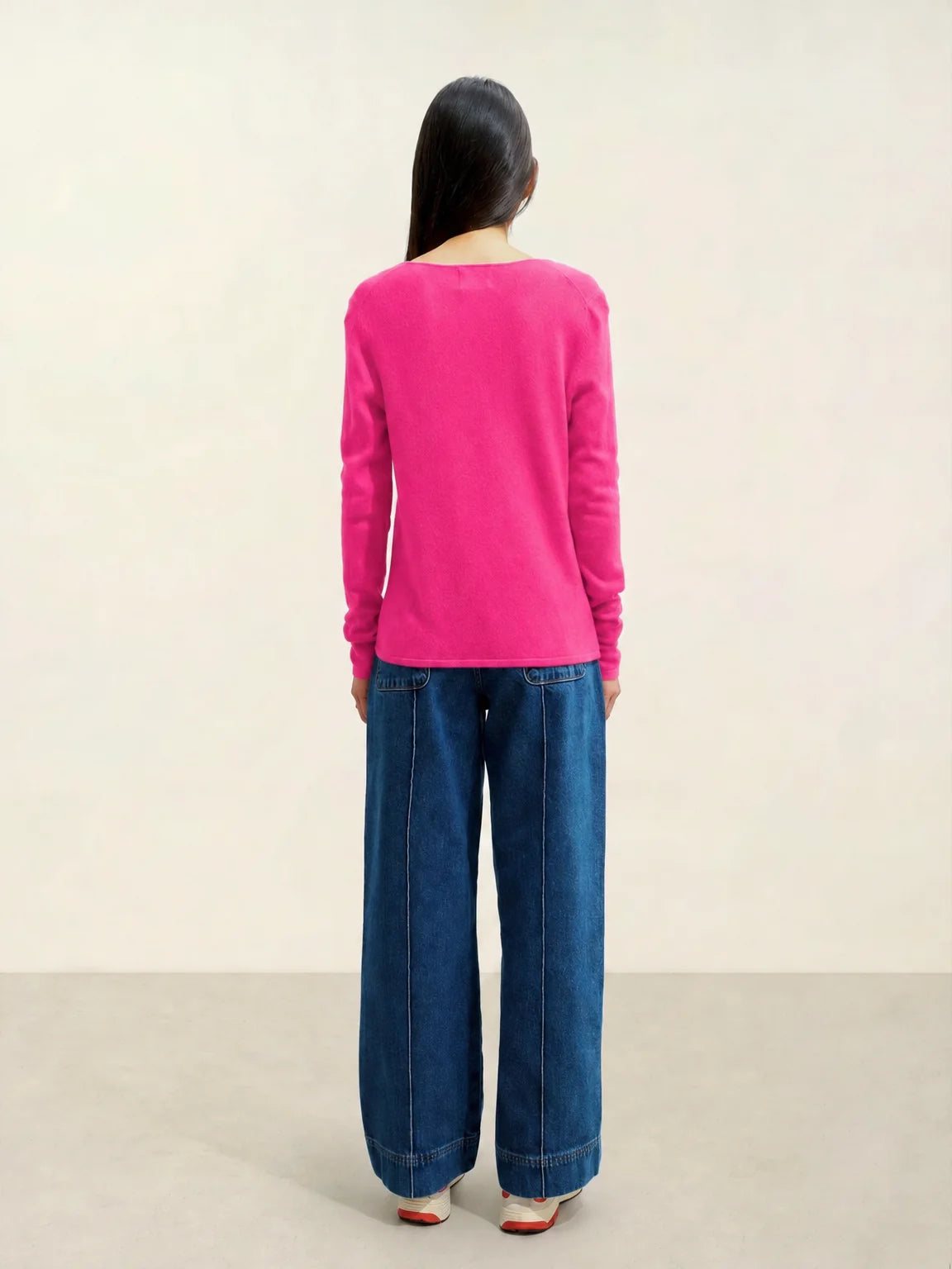GALISE pullover v-ausschnitt flamant rosa neon