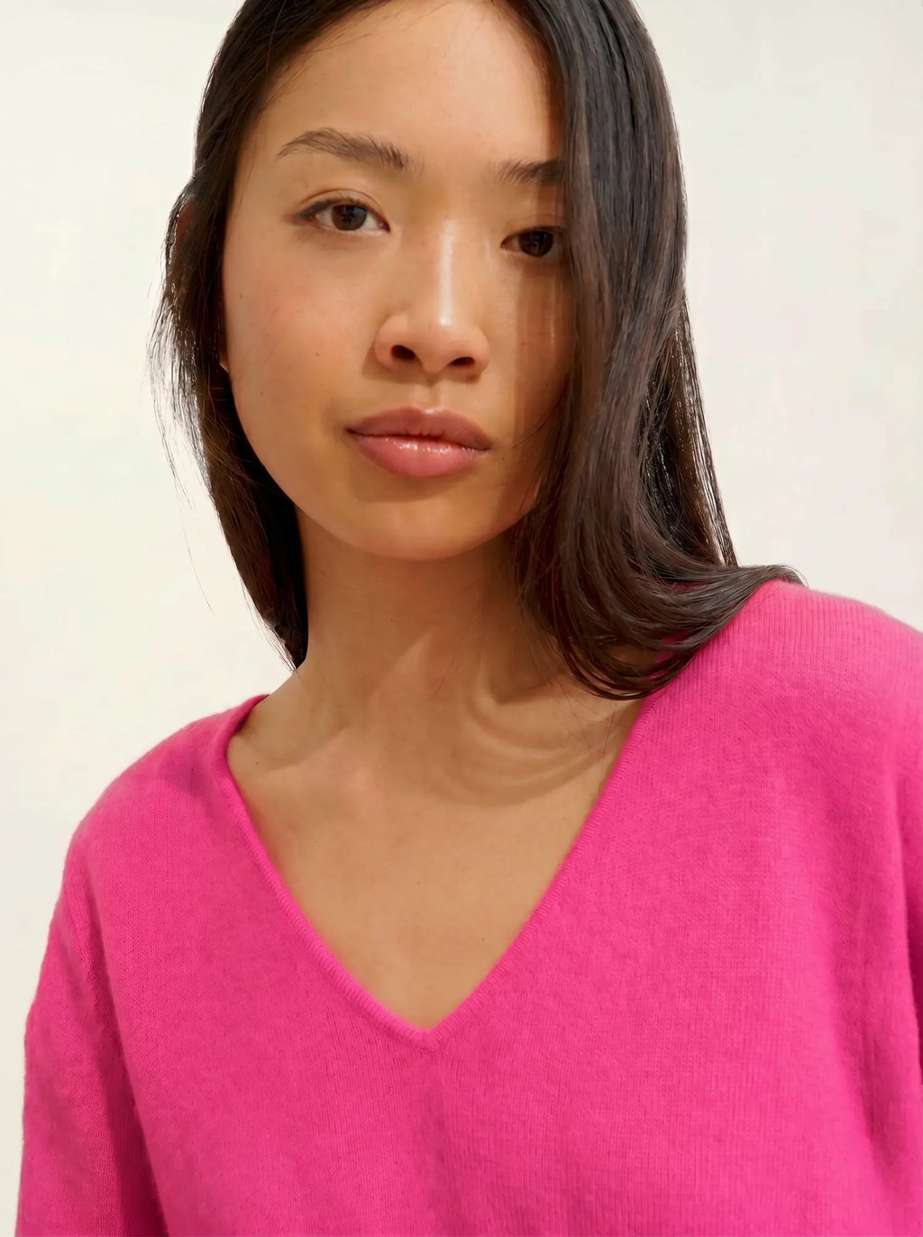GALISE pullover v-ausschnitt flamant rosa neon