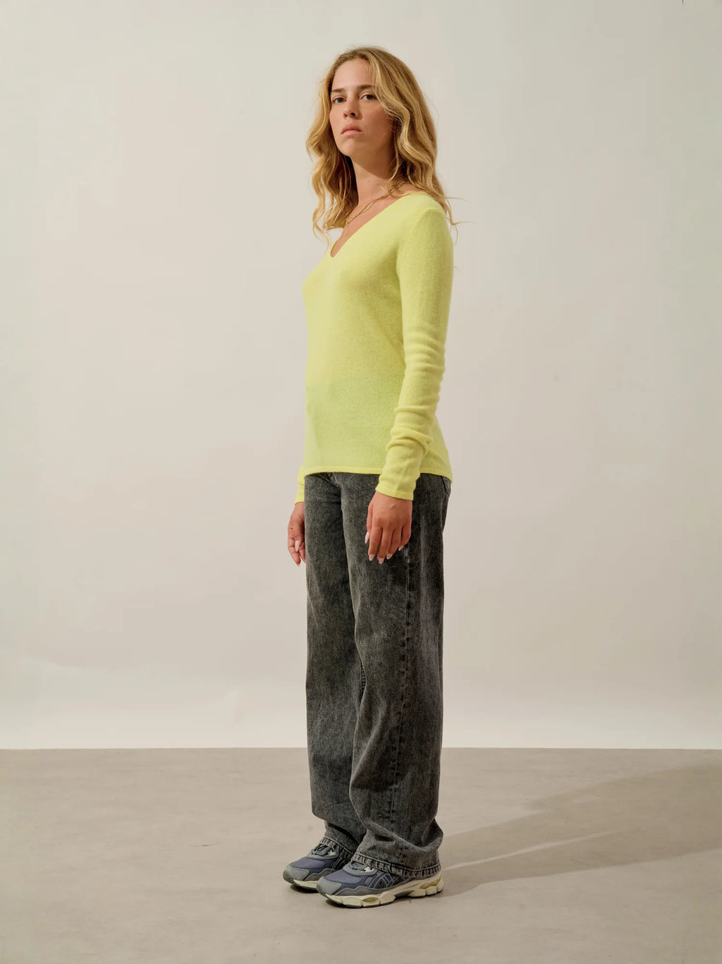 GALISE pull col V limonade fluo