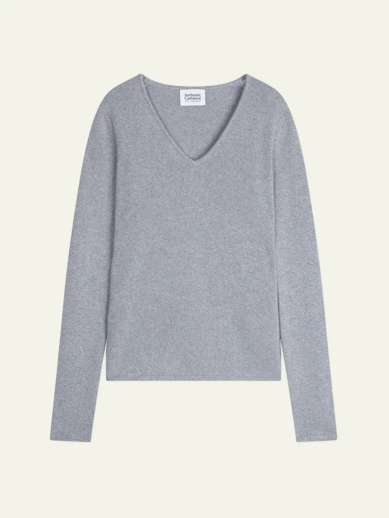 CHELSEA pull col V 4 fils bleu ivoire