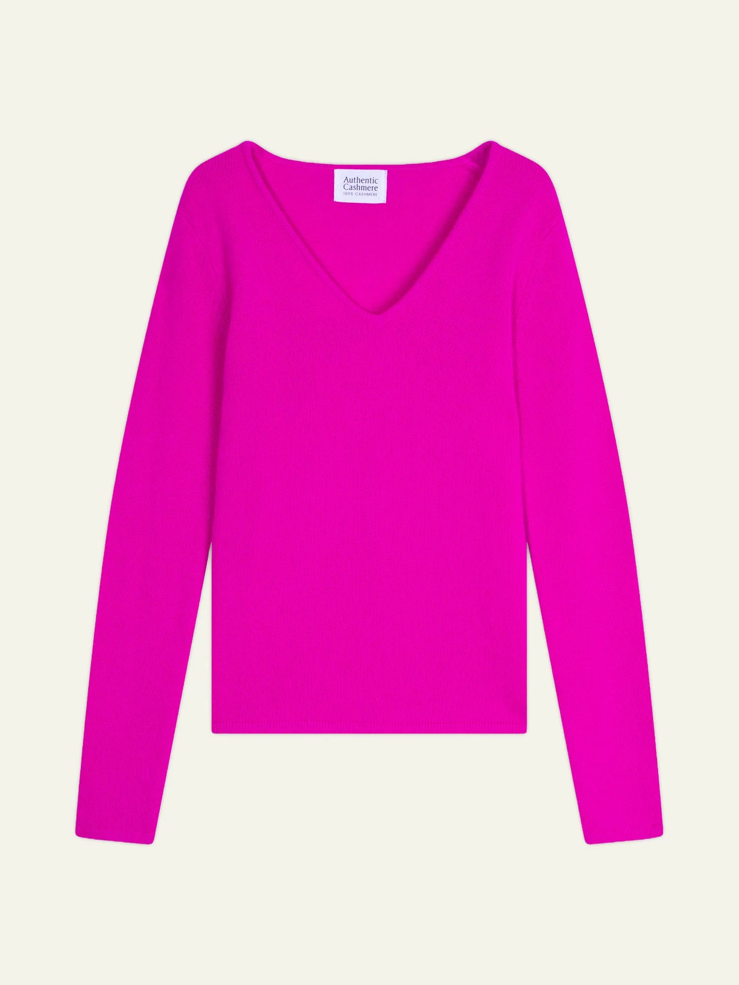 CHELSEA pull col V 4 fils magenta fuchsia