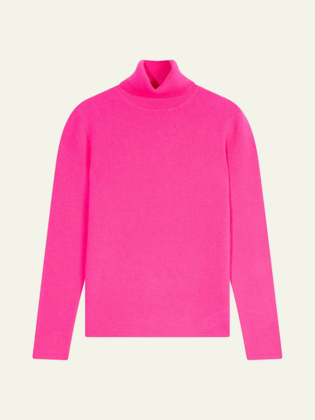 BISE pull col roulé flamant rose fluo