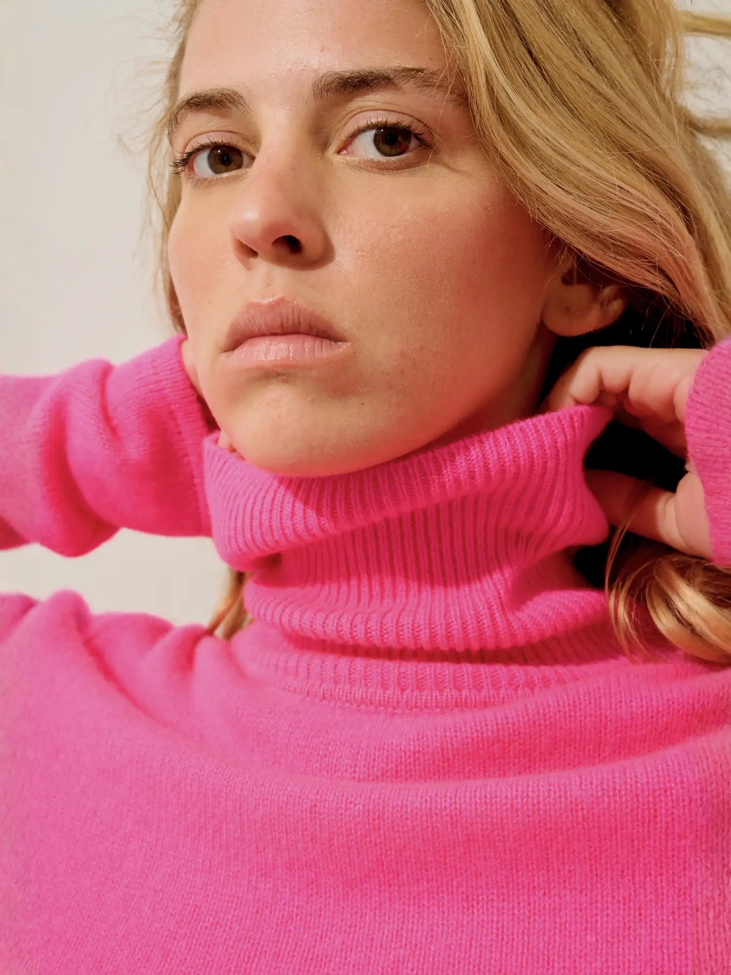 TED pullover rollkragen 4-fädig flamant rosa neon