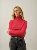 TED pullover rollkragen 4-fädig rot magenta