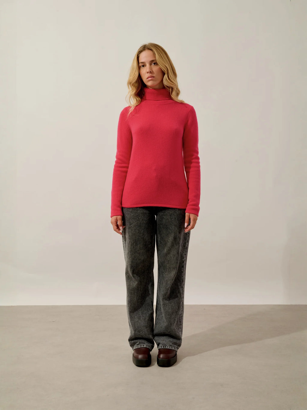 TED pullover rollkragen 4-fädig rot magenta