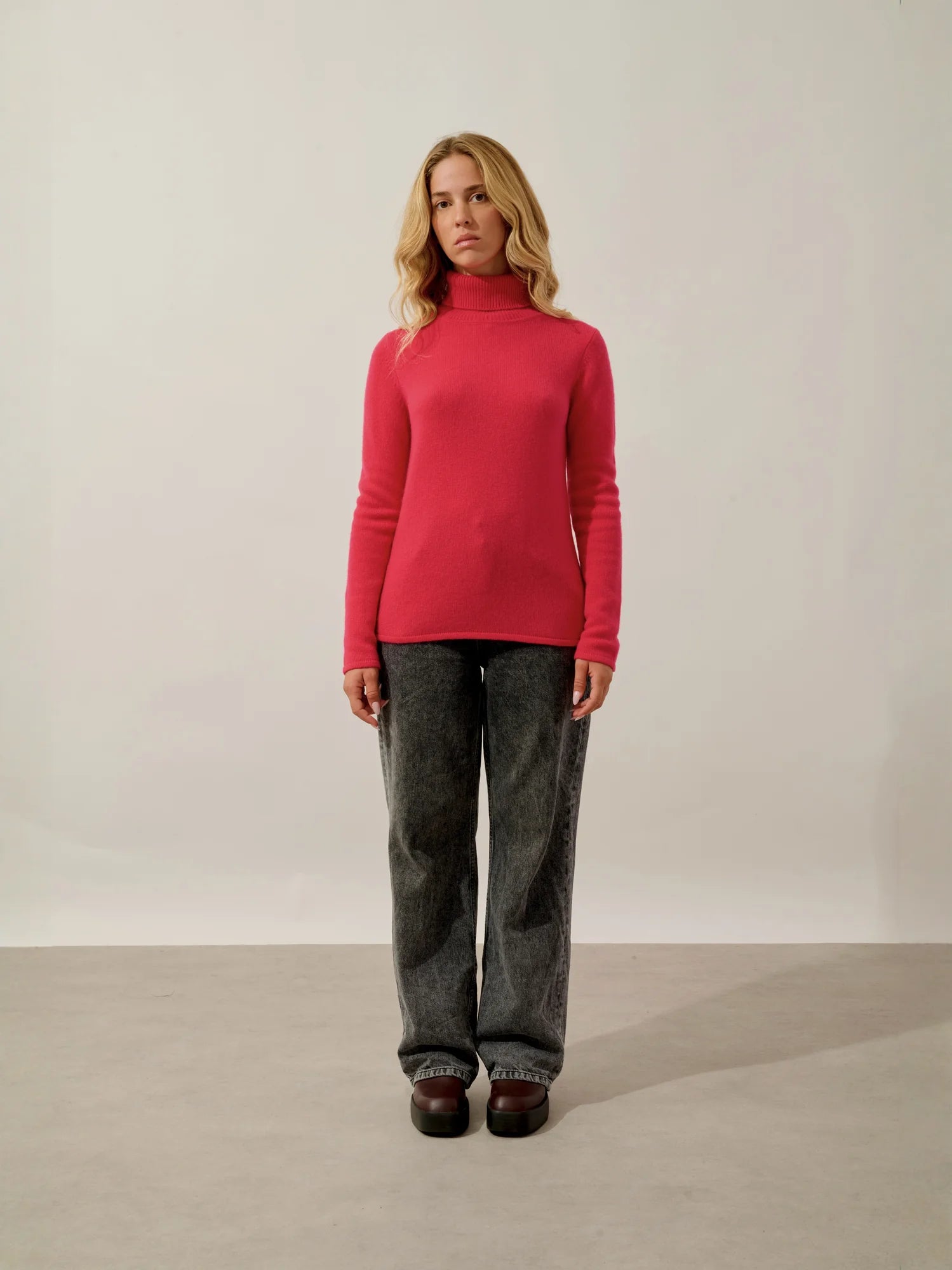 TED pullover rollkragen 4-fädig rot magenta