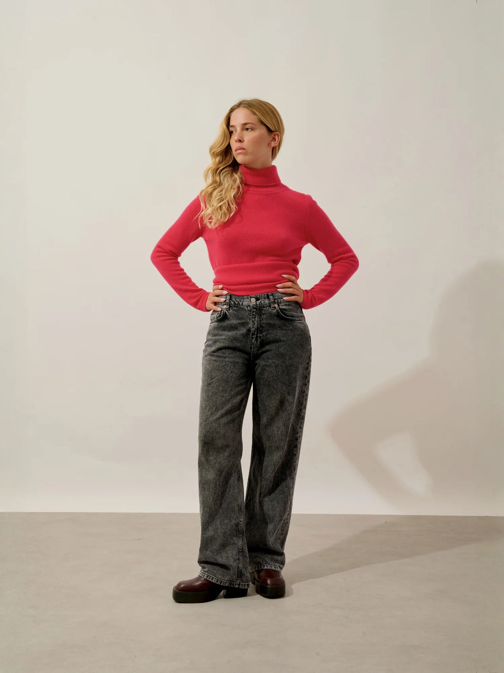 TED pullover rollkragen 4-fädig rot magenta