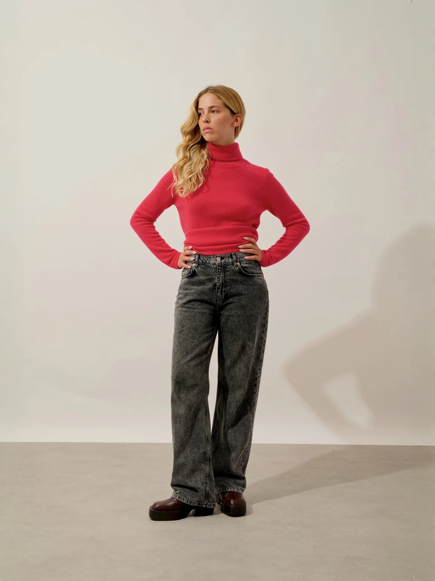 TED pullover rollkragen 4-fädig rot magenta