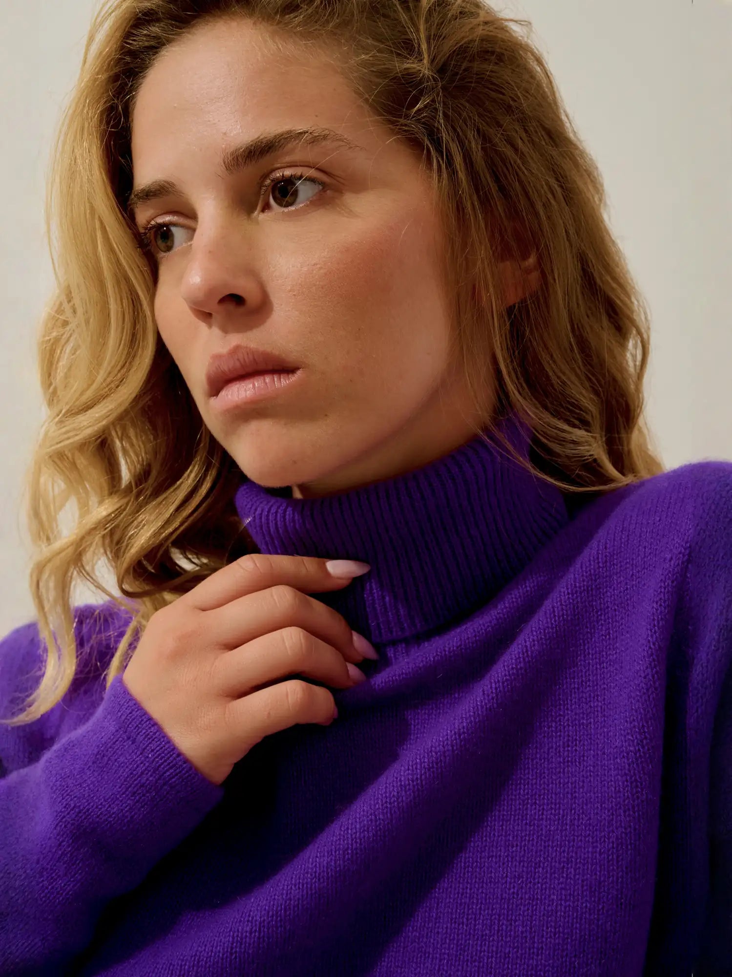 TED pull col roulé 4 fils ultraviolet