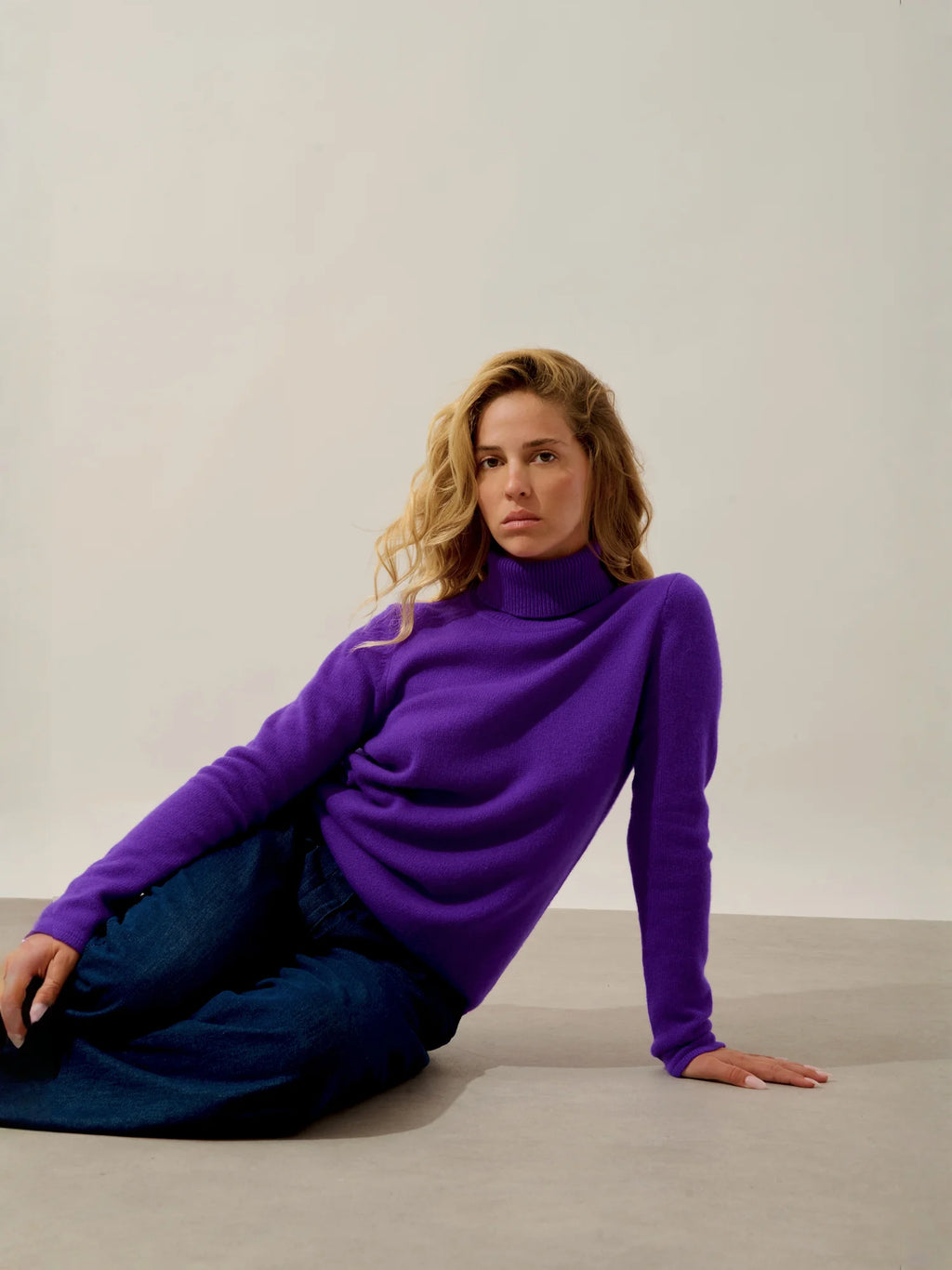 TED pull col roulé 4 fils ultraviolet