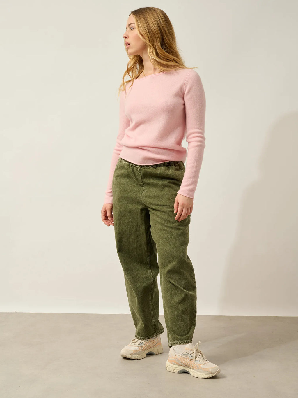 CRIOU pullover u-boot-ausschnitt ballettrosa