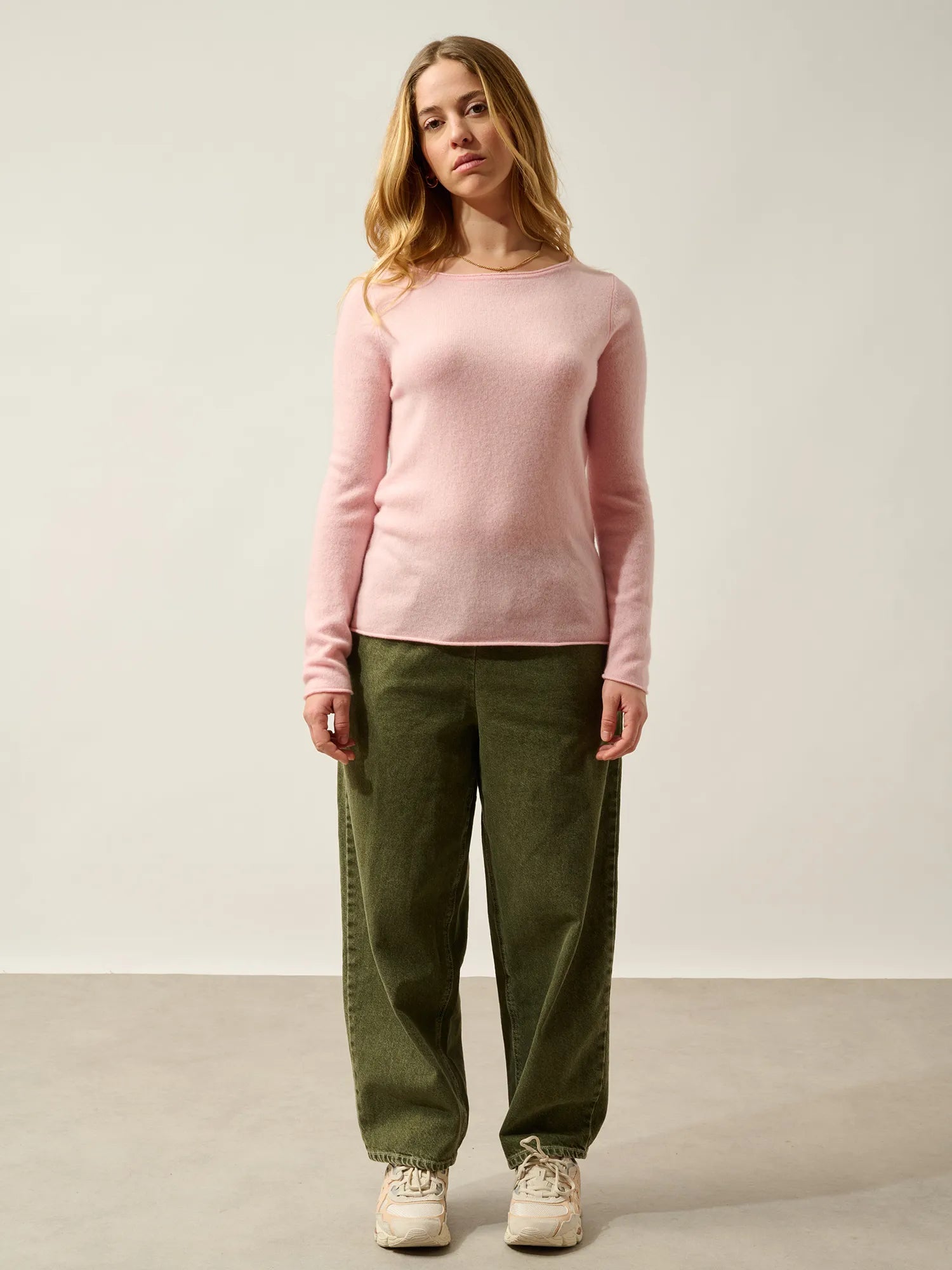 CRIOU pullover u-boot-ausschnitt ballettrosa