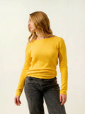 CRIOU Pullover U-Boot-Ausschnitt Zitrone