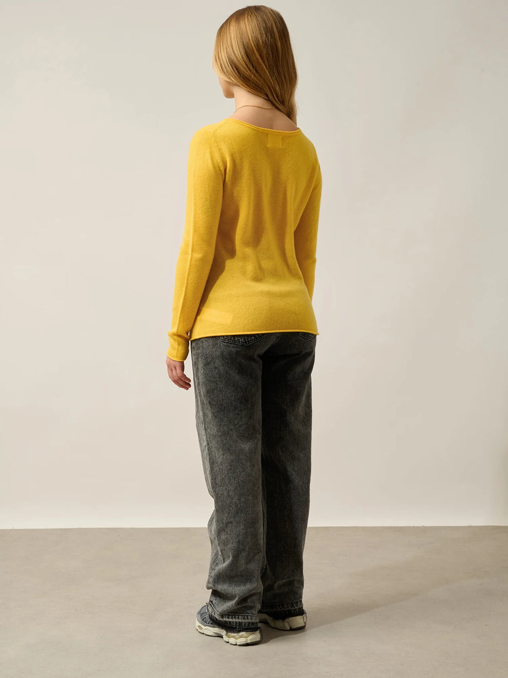 CRIOU Pullover U-Boot-Ausschnitt Zitrone