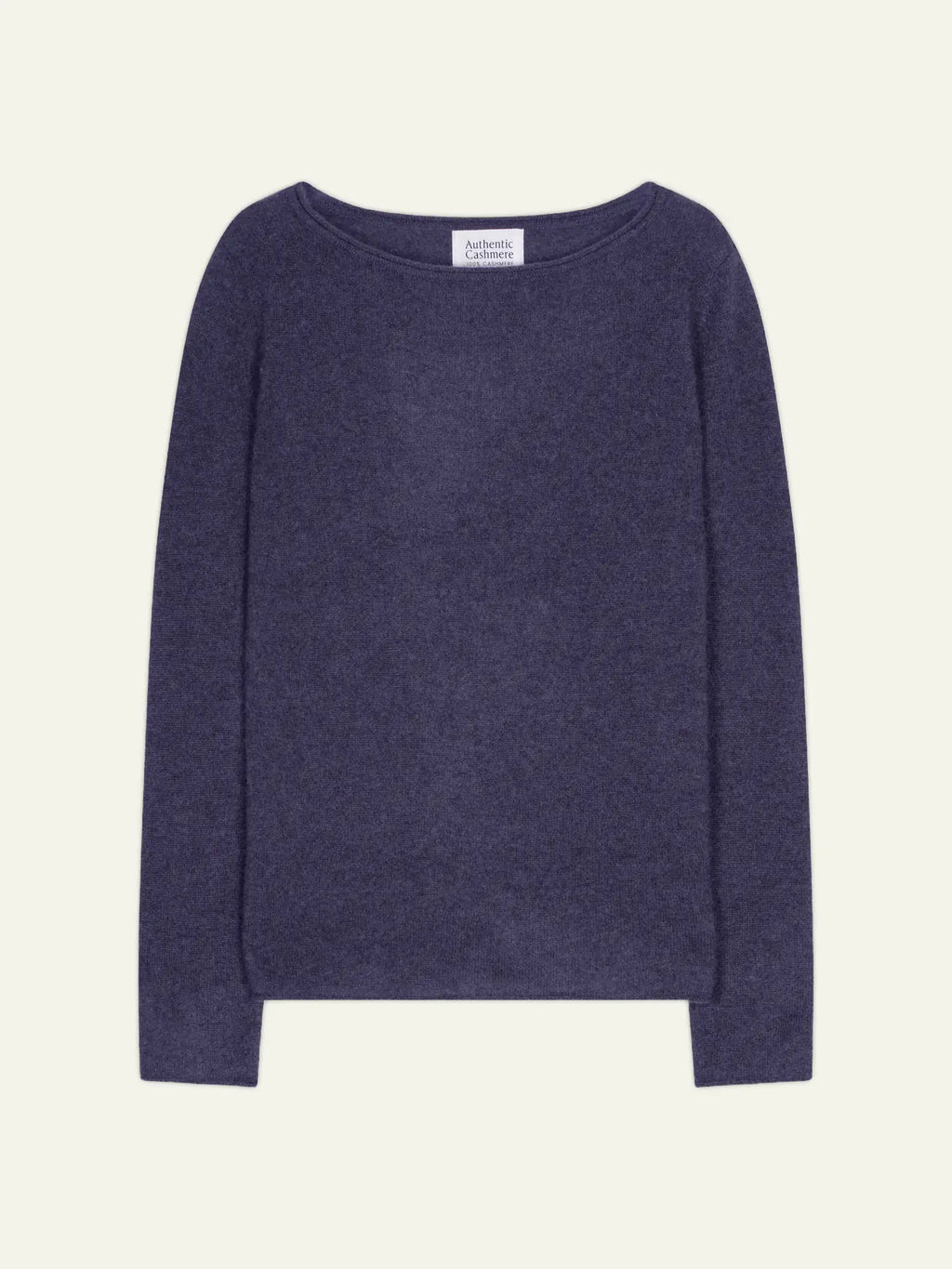 CRIOU Pullover U-Boot-Ausschnitt Violett Grau meliert