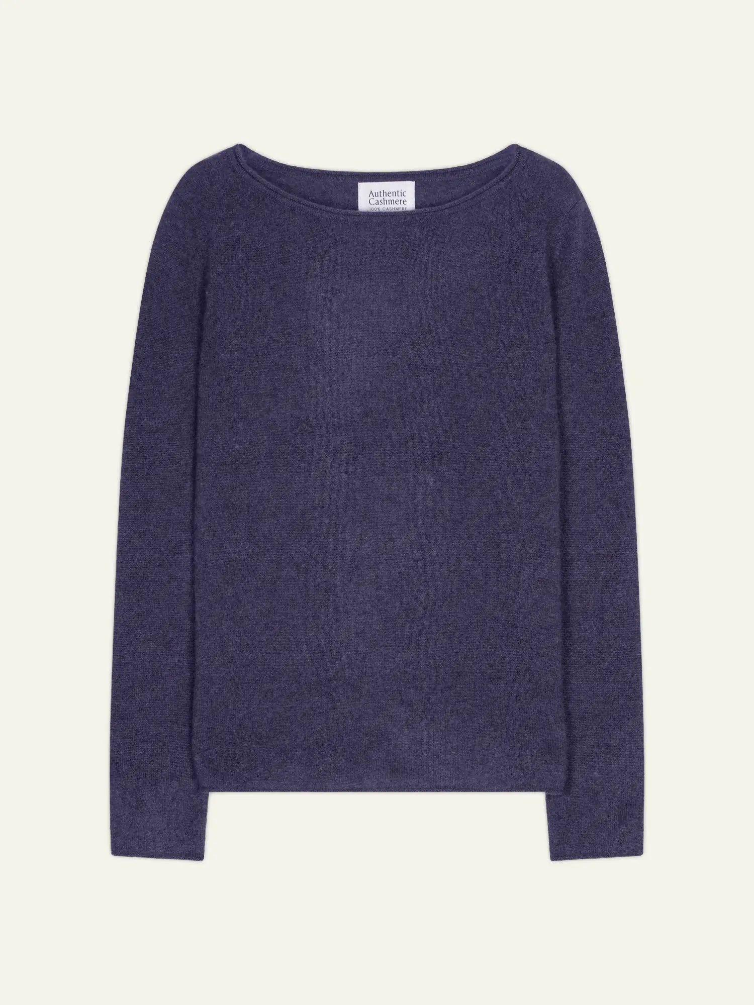 CRIOU Pullover U-Boot-Ausschnitt Violett Grau meliert